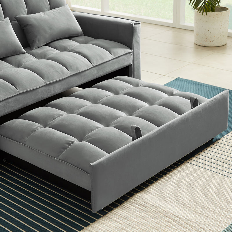Velvet Convertible Futon Sofa Bed Memory Foam Futon Couch Sleeper