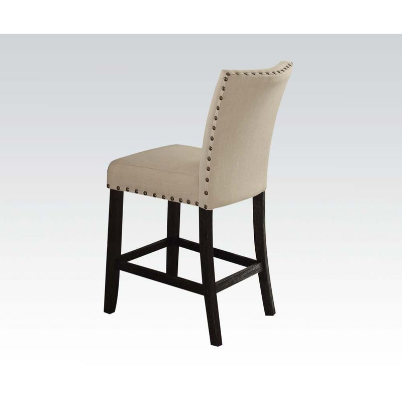 Nolan - Counter Height Chair (Set of 2) - Linen & Salvage Dark Oak