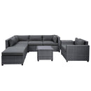 U_Style 8 Piece Rattan Sectional Seating Group with Cushions, Patio Furniture Sets, Outdoor Wicker Sectional - Atlantic Fine Furniture Inc