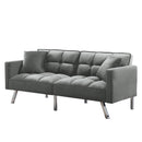 FUTON SOFA SLEEPER GREY VELVET WITH 2 PILLOWS（same asW223S01431、W223S01464。Size difference, See Details in page.
） - Atlantic Fine Furniture Inc