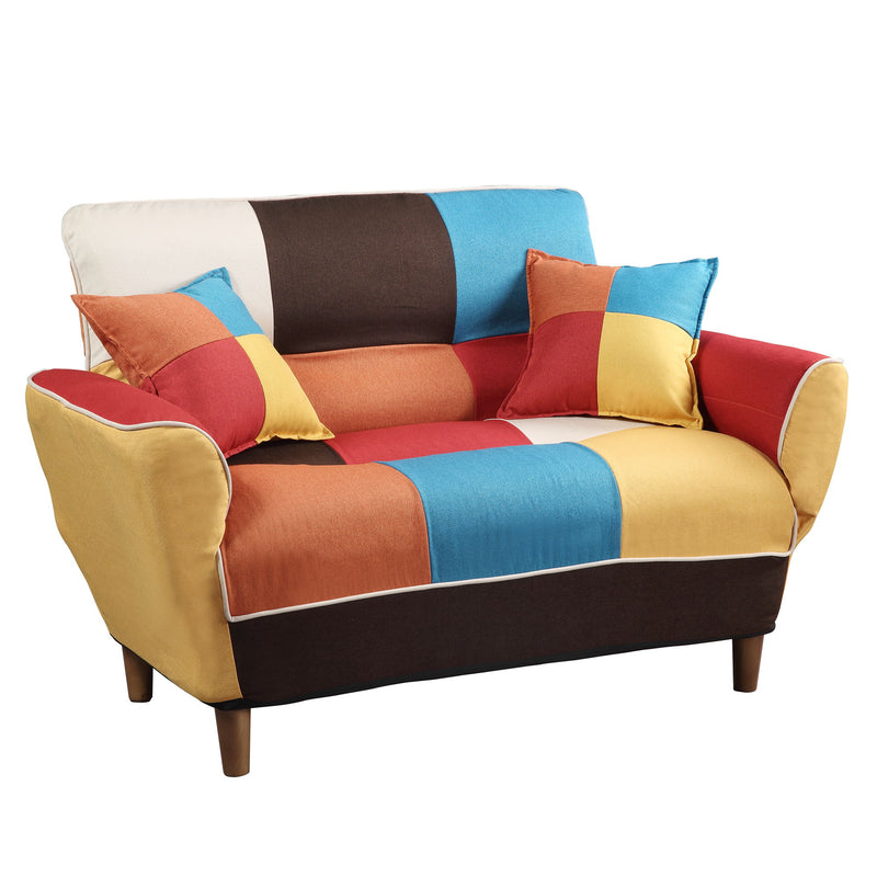 Small Space Colorful Sleeper Sofa - Solid Wood Legs