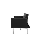 Square arm sleeper sofa BLACK PU ***Not available for sale on Walmart*** - Atlantic Fine Furniture Inc