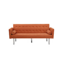 Square arm sleeper sofa Orange Velvet ***Not available for sale on Walmart*** - Atlantic Fine Furniture Inc