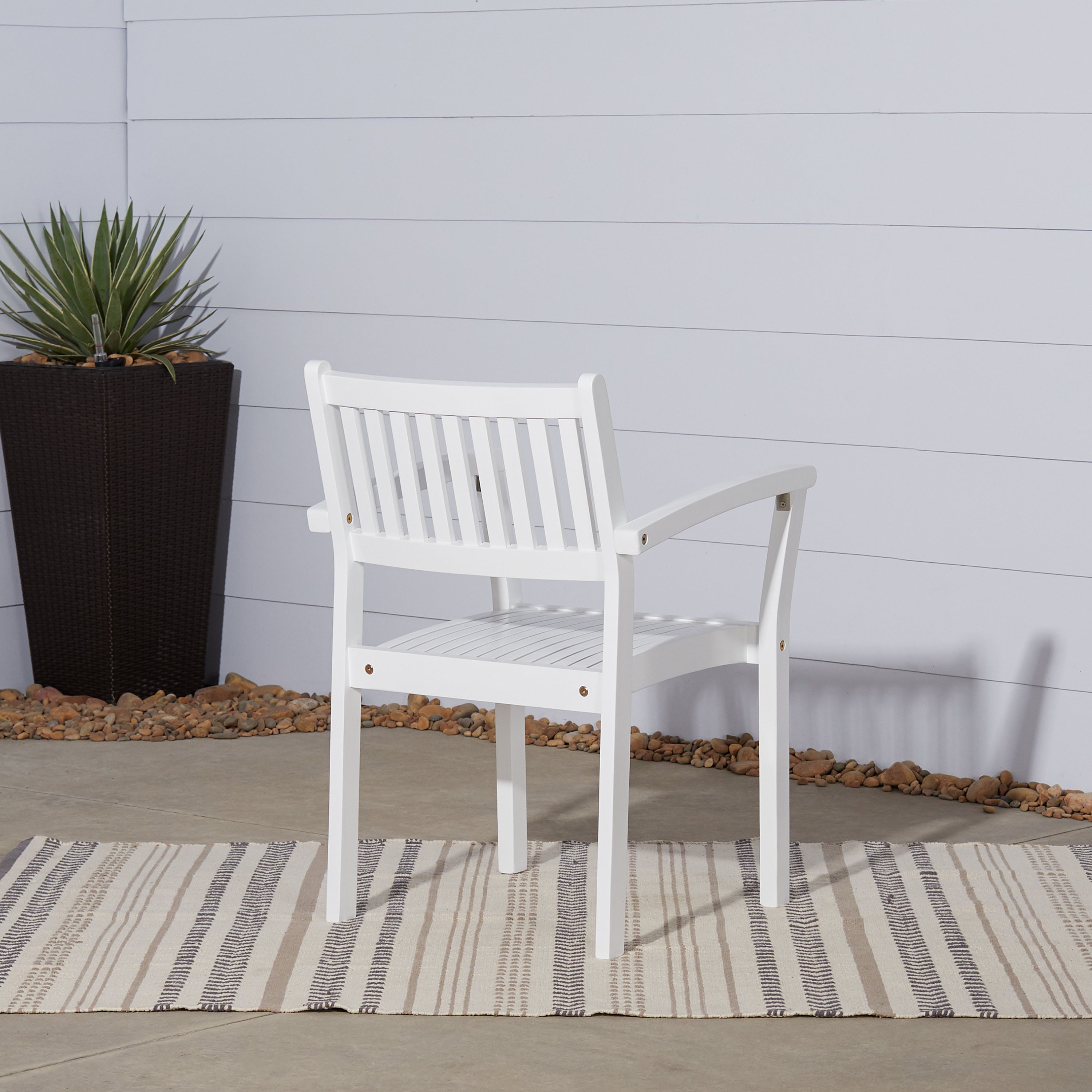 Bradley Outdoor Patio Wood Garden Stacking Armchair (Set of 2) - Atlantic Fine Furniture Inc