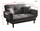 RELAX LOUNGE SOFA BED SLEEPER WITH 2 PILLOWS GREY FABRIC - Atlantic Fine Furniture Inc