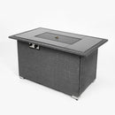 Outdoor 44" Gas Propane Fire pit  Table  Rectangle  50,000 BTU with  8mm Tempered Glass Tabletop & Blue Stone& Steel table lid &Table waterproof dusty Cover ,ETL Certification (Grey) - Atlantic Fine Furniture Inc