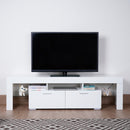 High Gloss UV Led Lights TV Stand,TV Cabinet.TV Bench.White Color. - Atlantic Fine Furniture Inc