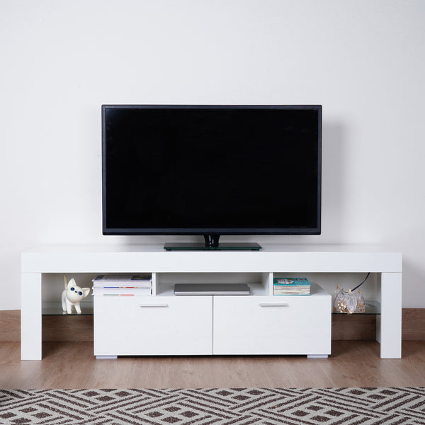 High Gloss UV Led Lights TV Stand,TV Cabinet.TV Bench.White Color. - Atlantic Fine Furniture Inc
