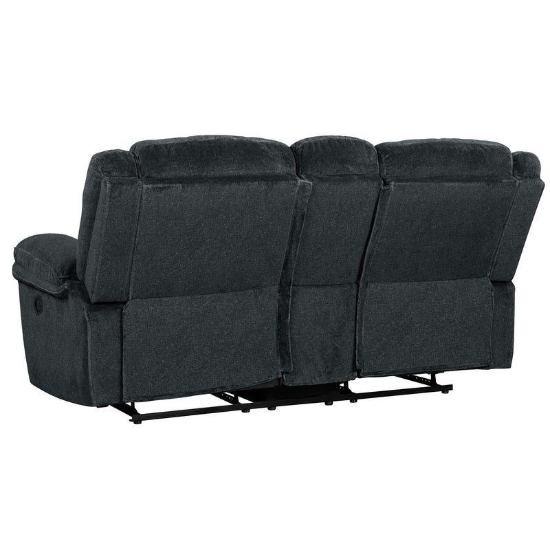 Home Theater Seating Manual Reclining Sofa With Hide-Away Storage, Cup Holders, 2 Usb Ports, 2 Power Sockets For Living Room, Bedroom, Dark Blue