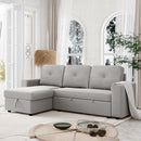 [VIDEO] 90" Reversible Pull out Sleeper L-Shaped Sectional Storage Sofa Bed,Corner sofa-bed with Storage Chaise Left/Right Handed - Atlantic Fine Furniture Inc