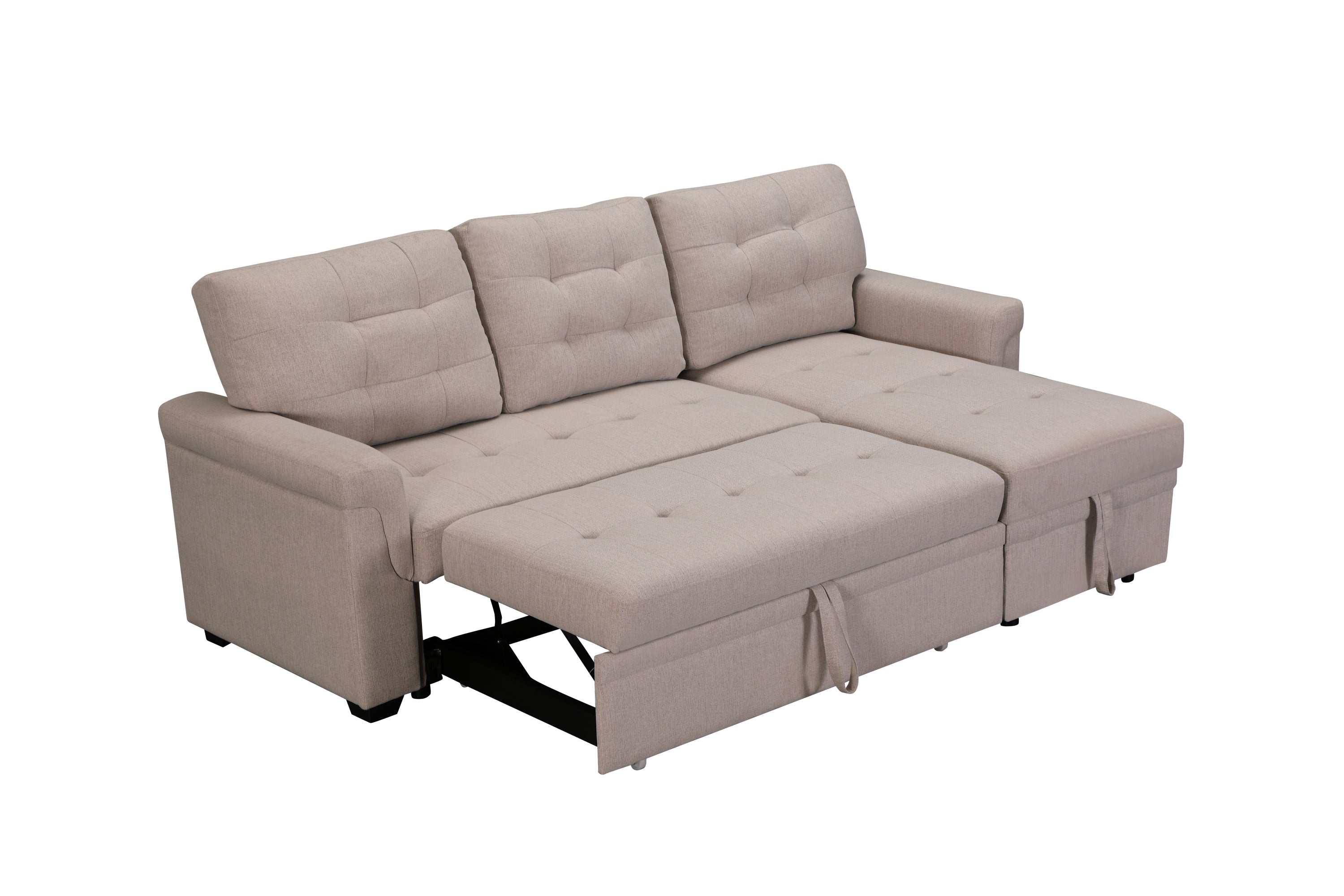 Upholstery Sleeper Sectional Sofa Beige - Atlantic Fine Furniture Inc