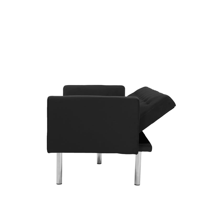 Square arm sleeper sofa Black VELVET ***Not available for sale on Walmart***