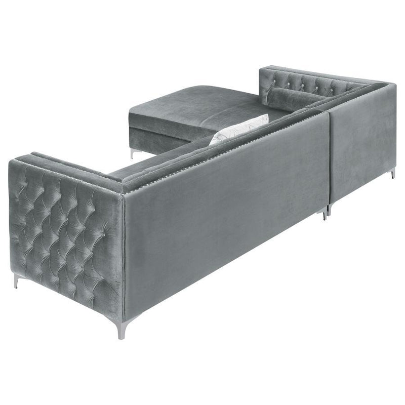 Bellaire - Upholstered Storage Chaise Sectional Sofa - Gray