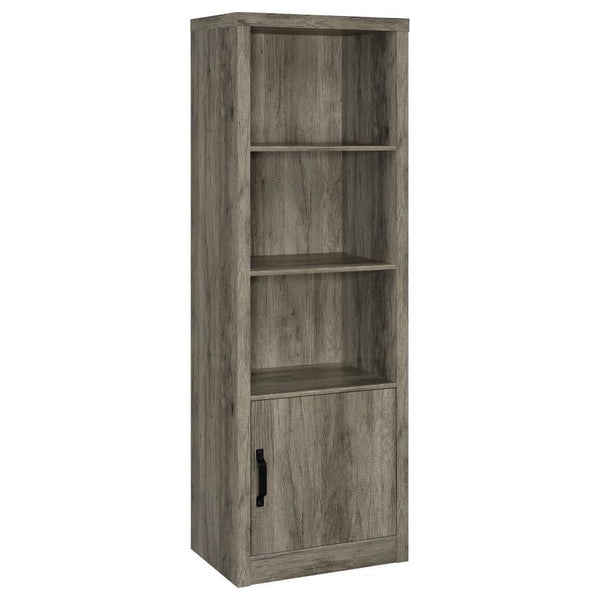 Burke - 3-Shelf Media Tower With Storage Cabinet - Grey Driftwood