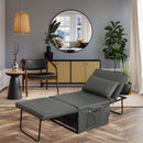Sofa Bed 4 in 1 Ottoman Sleeper Bed Convertible Chair Bed with Adjustable Back Breathable Sleeper Guest Bed for Small Room, Grey - Atlantic Fine Furniture Inc