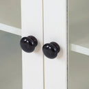 ON-TREND TV Stand for TV up to 60in with 4 Tempered Glass Doors Adjustable Panels Open Style Cabinet, Sideboard for Living room, White (OLD SKU:WF286785AAK) - Atlantic Fine Furniture Inc