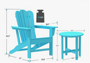 Combo for Family: 2 Plastic Adirondack Chairs & an Outdoor Side Table.  Outdoor Adirondack Chair Patio Lounge Chairs Classic Design (Blue) - Atlantic Fine Furniture Inc