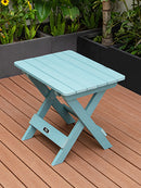 TALE Adirondack Portable Folding Side Table Square All-Weather and Fade-Resistant Plastic Wood Table Perfect for Outdoor Garden, Beach, Camping, Picnics Blue - Atlantic Fine Furniture Inc