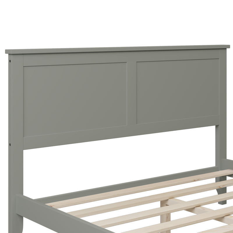 Gray Solid Wood 3 Pieces Full Bedroom Sets