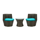 Outdoor Patio Bistro Table Set 3 Piece Rattan Seating Group with Cushions - Atlantic Fine Furniture Inc