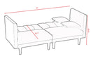 FUTON SOFA SLEEPER GREEN VELVET PLASTIC LEGS(same as W223S01331) - Atlantic Fine Furniture Inc
