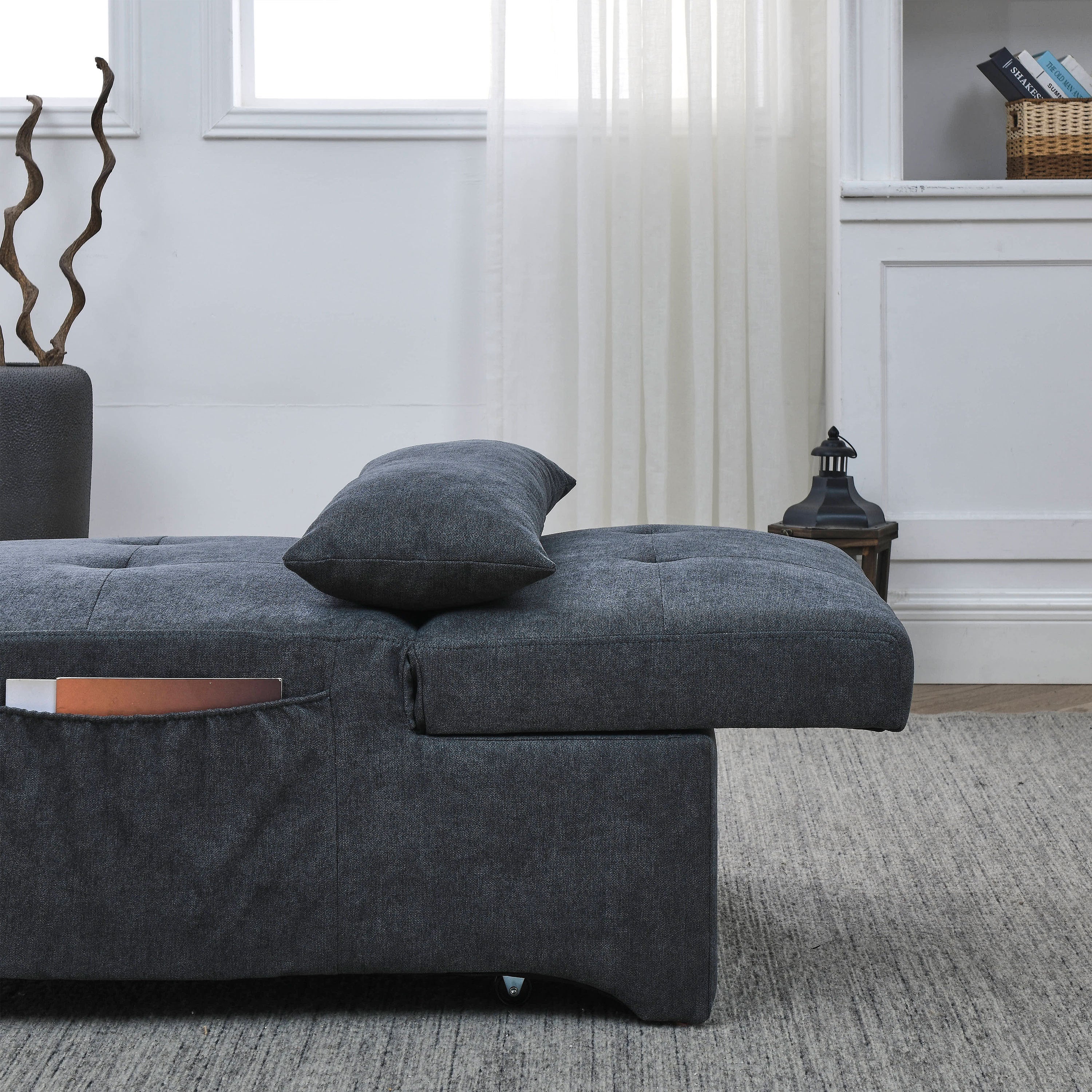 [Video] Welike 24.5"W Sleeper sofa bed, convertible chair 4 in 1 multifunctional folding sleeper sofa bed pull out sleeper sofa bed with adjustable backrest, single bed chair for small spaces - Atlantic Fine Furniture Inc