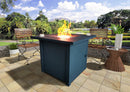 Belitung Black Metal Square Fire Pit Table with Glass Rocks - Atlantic Fine Furniture Inc