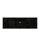 Black TV cabinet with color-changing light strip, suitable for living room, bedroom, etc - Atlantic Fine Furniture Inc