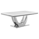 Kerwin - Rectangular Stone Top Dining Table - White - Atlantic Fine Furniture Inc