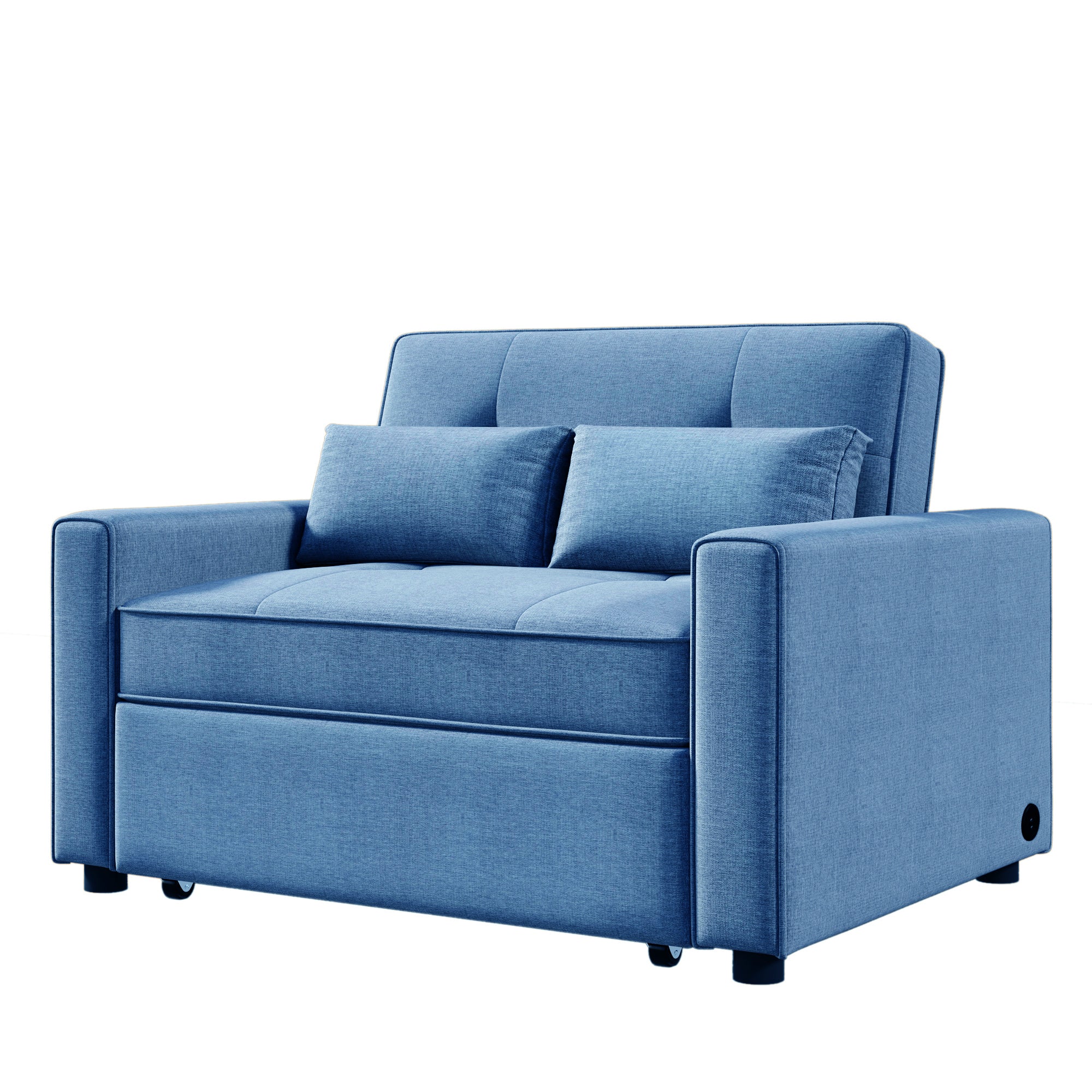 Orisfur. 48" Convertible Sleeper Sofa Bed, Multi-Functional Adjustable Single Bed Chair  with USB Port and 2 Pillows for Small Space - Atlantic Fine Furniture Inc