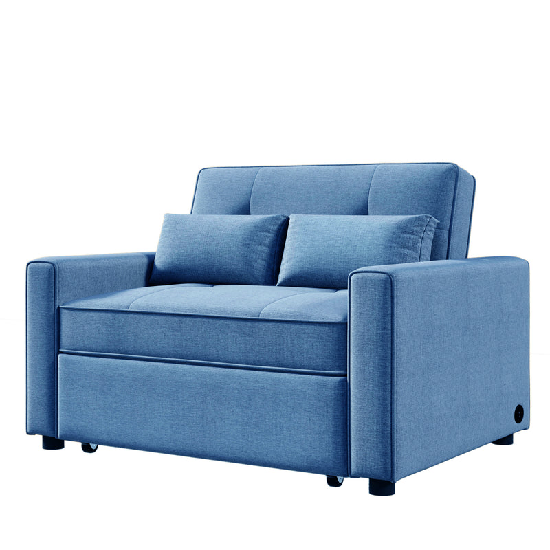 Orisfur. 48" Convertible Sleeper Sofa Bed, Multi-Functional Adjustable Single Bed Chair  with USB Port and 2 Pillows for Small Space - Atlantic Fine Furniture Inc