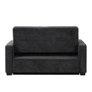 Linen Upholstered Sleeper Bed , Pull Out Sofa Bed Couch attached two throw pillows,Dual USB Charging Port and Adjustable Backrest for Living Room Space，Black - Atlantic Fine Furniture Inc