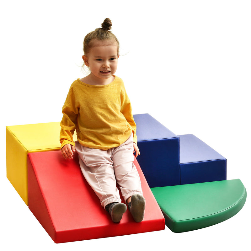 Soft Climb And Crawl Foam Play Set, Safe Soft Foam Nugget Block For Infants, Preschools, Toddlers, Kids Crawling And Climbing Indoor Active Play Structure - Colorful