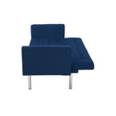 Square arm sleeper sofa Navy Blue  Velvet ***Not available for sale on Walmart*** - Atlantic Fine Furniture Inc