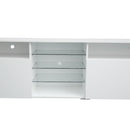 TV Stand  High Gloss Doors Modern TV Stand LED (White) - Atlantic Fine Furniture Inc