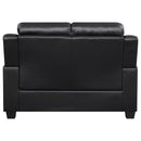 Finley - Upholstered Padded Arm Tufted Loveseat - Black - Atlantic Fine Furniture Inc