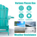 TALE Folding Adirondack Chair with Pullout Ottoman with Cup Holder, Oversized, Poly Lumber,  for Patio Deck Garden, Backyard Furniture, Easy to Install,GREEN. Banned from selling on Amazon - Atlantic Fine Furniture Inc