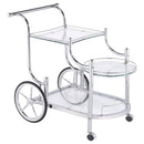 Sarandon - 3-Tier Glass Shelf Metal Bar Cart - Chrome - Atlantic Fine Furniture Inc