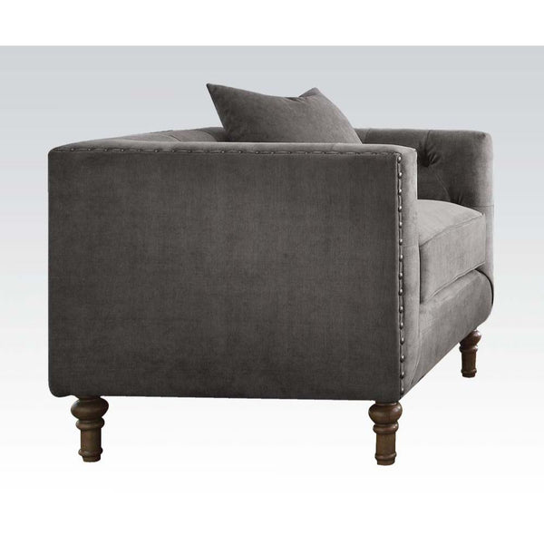 Sidonia - Chair - Gray Velvet - Atlantic Fine Furniture Inc