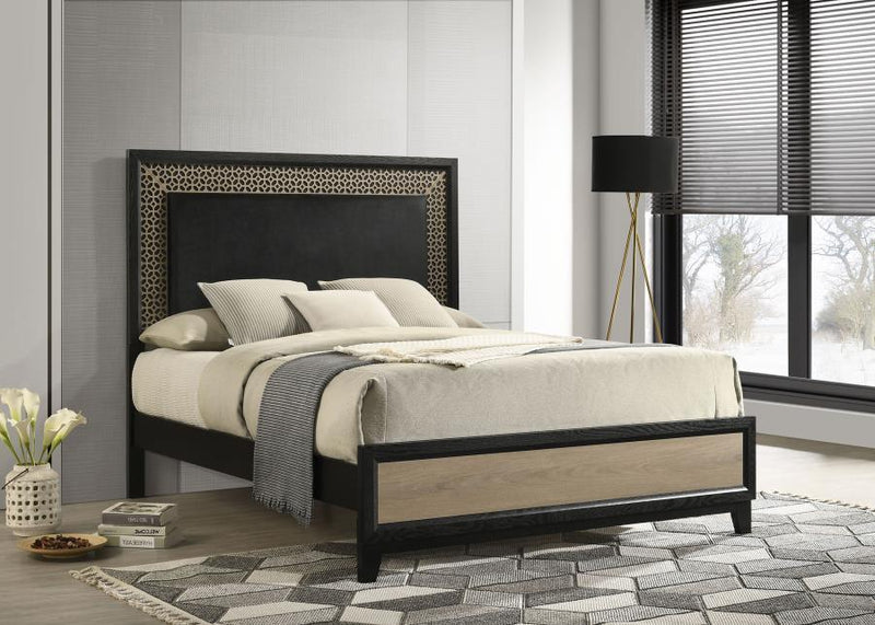 Valencia - Eastern King Bed - Light Brown And Black