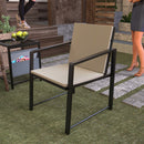 Outdoor Patio Furniture 3 pieces Set Garden Armchair Coffee Side Table,Black Frame, Modern Design - Atlantic Fine Furniture Inc