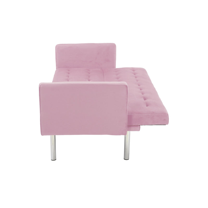 Square arm sleeper sofa Pink Velvet ***Not available for sale on Walmart***