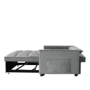 Modern Velvet Convertible Loveseat Sleeper Sofa Couch with Adjustable Backrest, 2 Seater Sofa With Pull-Out Bed with 2 Lumbar Pillows For Small Living Room & Apartment - Atlantic Fine Furniture Inc