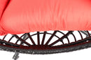 Swing Egg Chair With Stand, High-Quality Modern Design, 37.4x37.4x76.77 (Red) - Atlantic Fine Furniture Inc