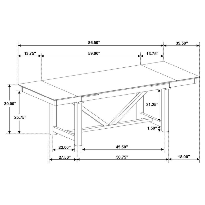 Malia - Rectangular Dining Table With Refractory Extension Leaf - Black