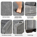 Linen Upholstered Sleeper Bed , Pull Out Sofa Bed Couch attached two throw pillows,Dual USB Charging Port and Adjustable Backrest for Living Room Space,Gray - Atlantic Fine Furniture Inc