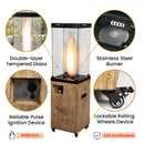 Wood-effect 41,000 BTU Outdoor Propane Standing Patio Heater - Atlantic Fine Furniture Inc
