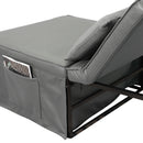 Sofa Bed 4 in 1 Ottoman Sleeper Bed Convertible Chair Bed with Adjustable Back Breathable Sleeper Guest Bed for Small Room, Grey - Atlantic Fine Furniture Inc