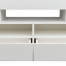 Living Room Furniture TV Stand Cabinet with 2 Drawers & 2 open shelves,20-color RGB LED lights with remote,White - Atlantic Fine Furniture Inc