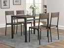 Lana - 5 Piece Rectangular Dining Set - Dark Brown And Black - Atlantic Fine Furniture Inc